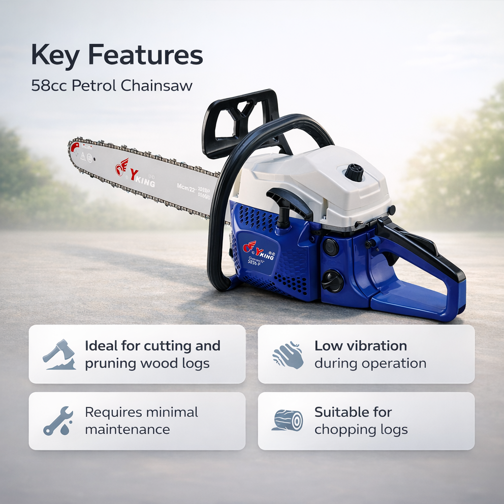 Yking 22 Inch, 58CC Gasoline Chain Saw| for tree felling, limbing, bucking, and pruning(5836P) 3