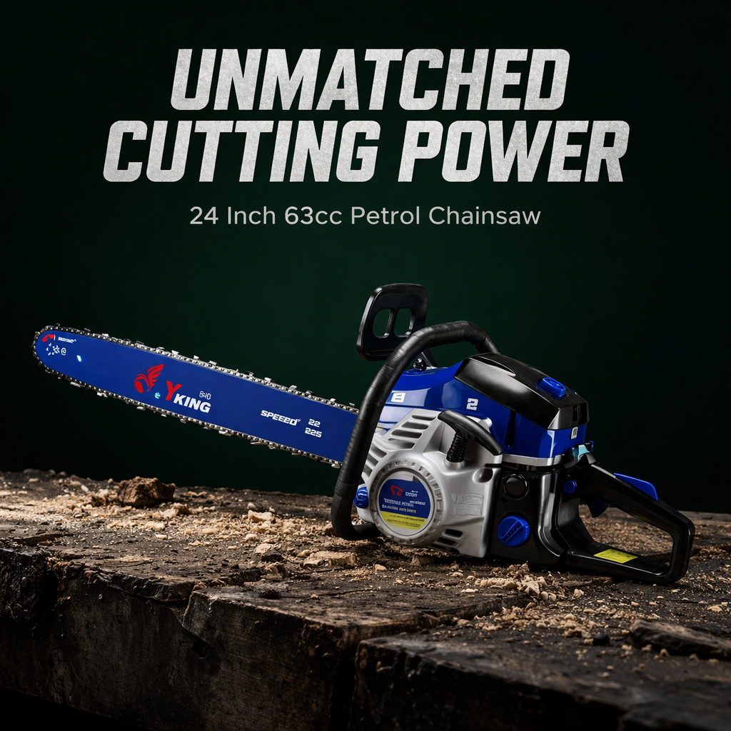 Yking 24 Inch 2700W Petrol Chain Saw with 2.7KW engine| ideal for cutting through tough materials  (6224-P) 2