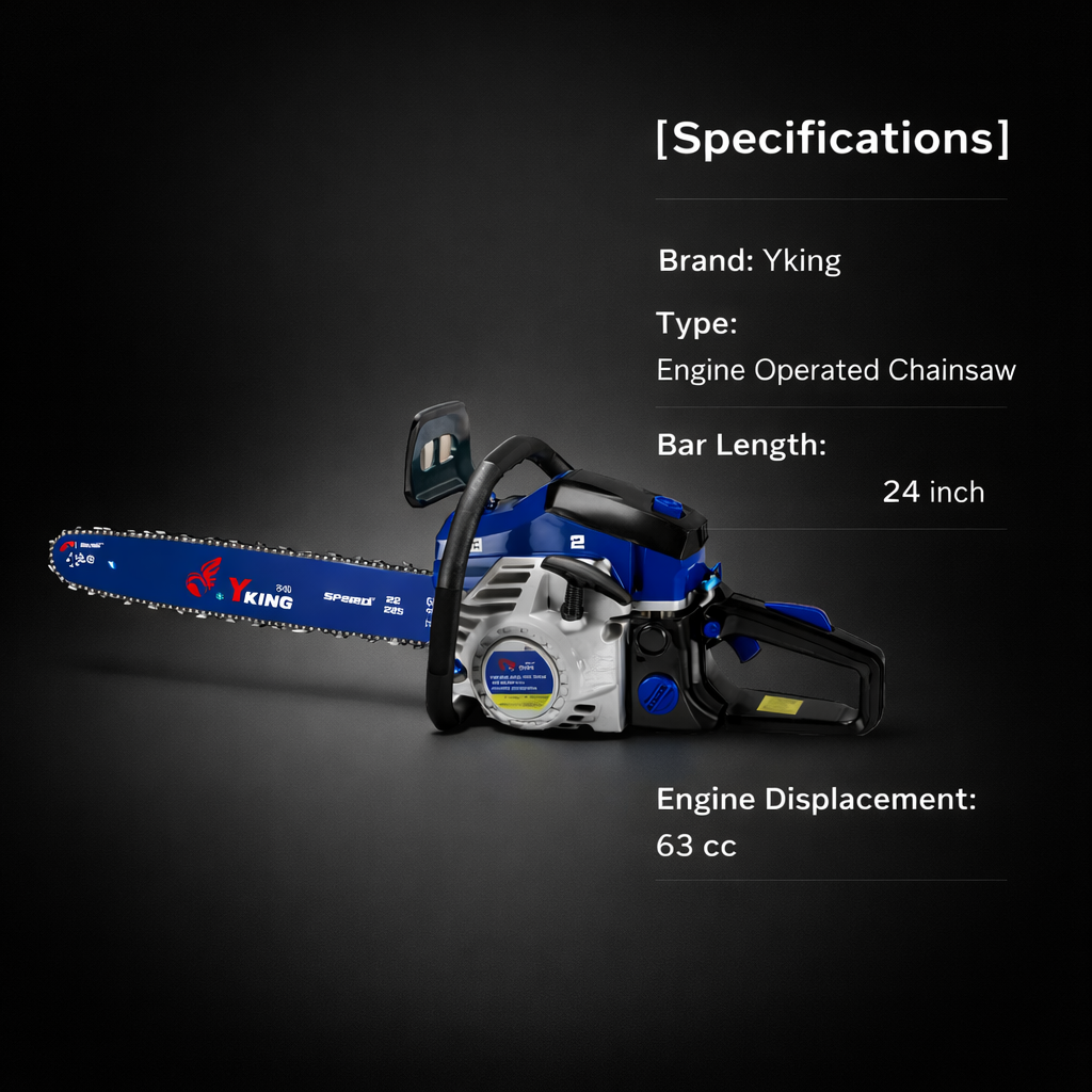 Yking 24 Inch 2700W Petrol Chain Saw with 2.7KW engine| ideal for cutting through tough materials  (6224-P) 4