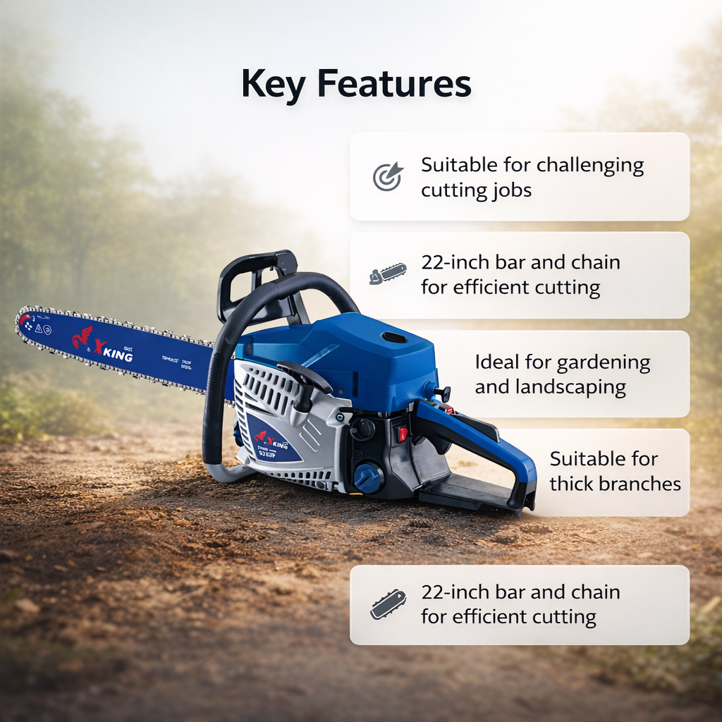 Yking 6282-P 22 inch, 62.8CC Gasoline Chain Saw | for gardening and landscaping 3