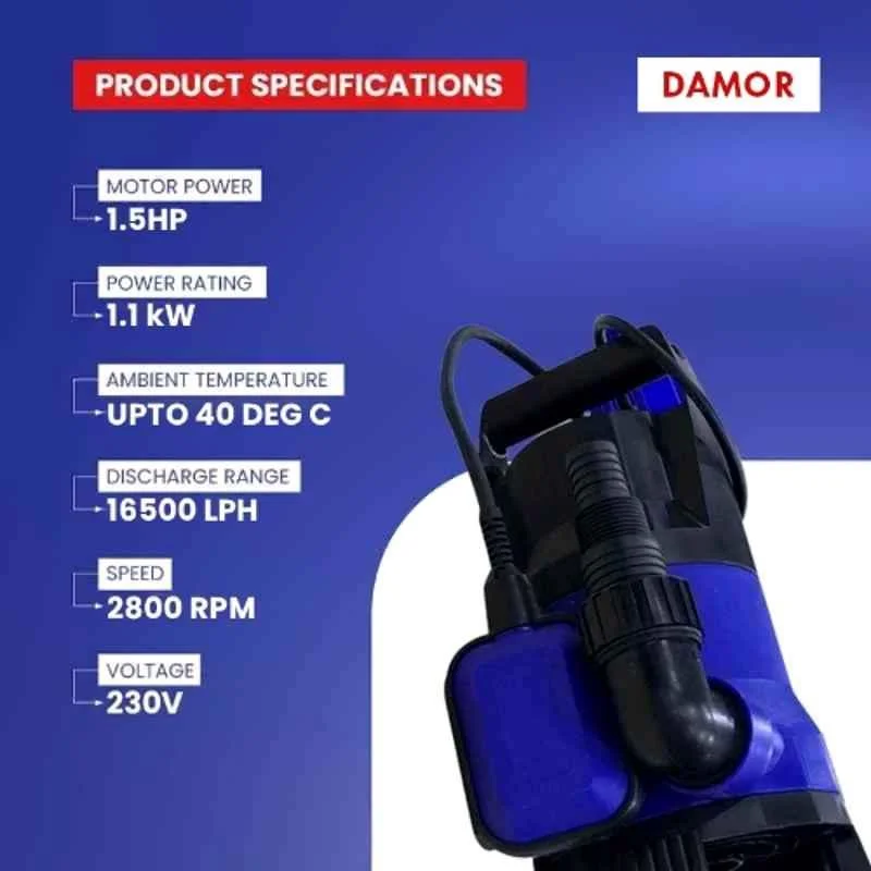 Damor ECO 110 1.5 HP Draining Pump, Discharge Range: 16500 LPH 2