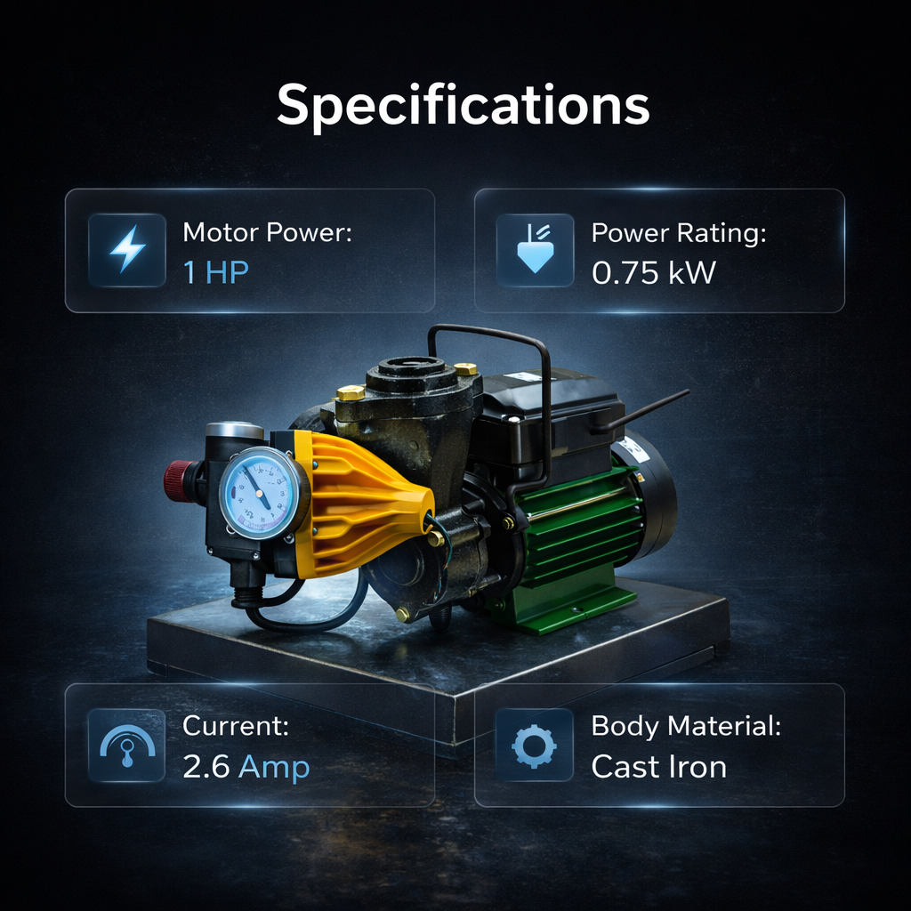 Damor 1HP Single Phase Booster Pressure Pump Jalraj I Ultra 4