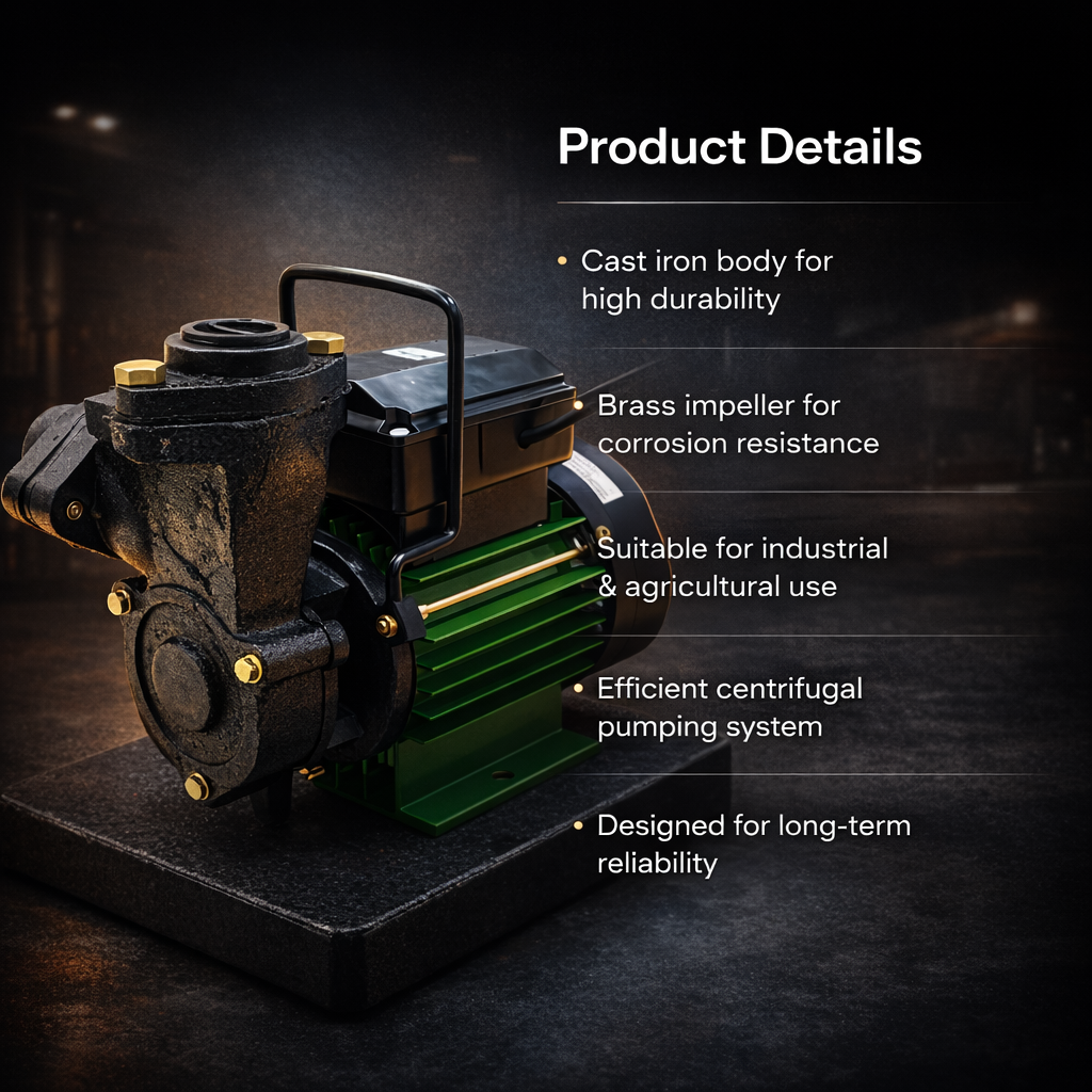 Damor 1HP Single Phase Pure Copper Green Self Priming Monoblock Pump 5