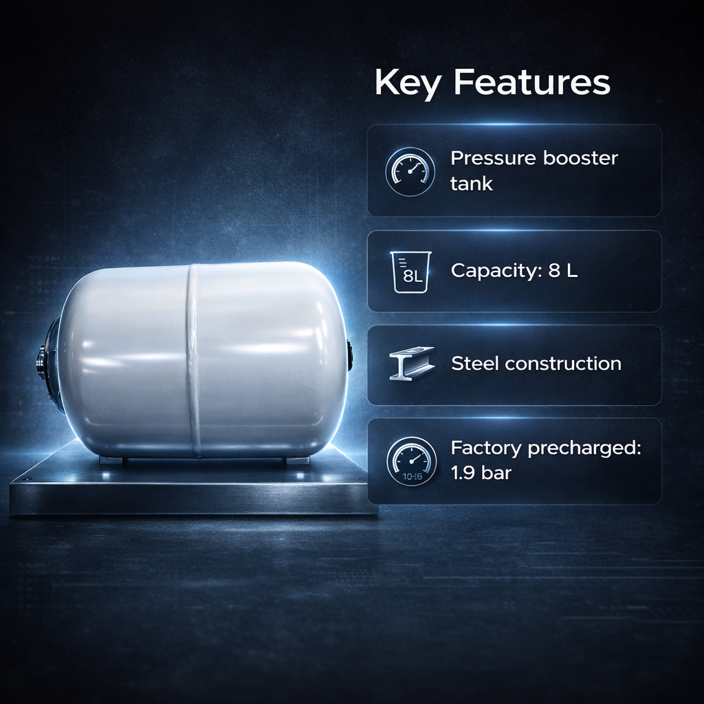 Damor 8 Litre Pressure Booster Tank 3