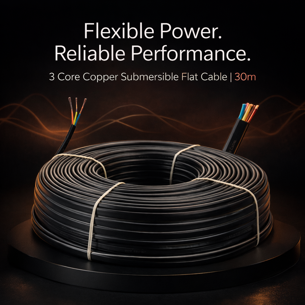 Damor 30m 2.5 Sqmm 3 Core Copper Submersible Flat Cable 2