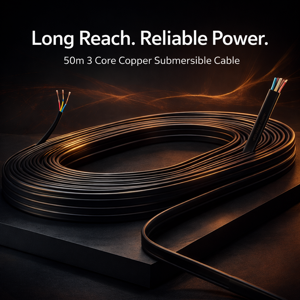 Damor 50m 2.5 Sqmm 3 Core Copper Submersible Flat Cable 2