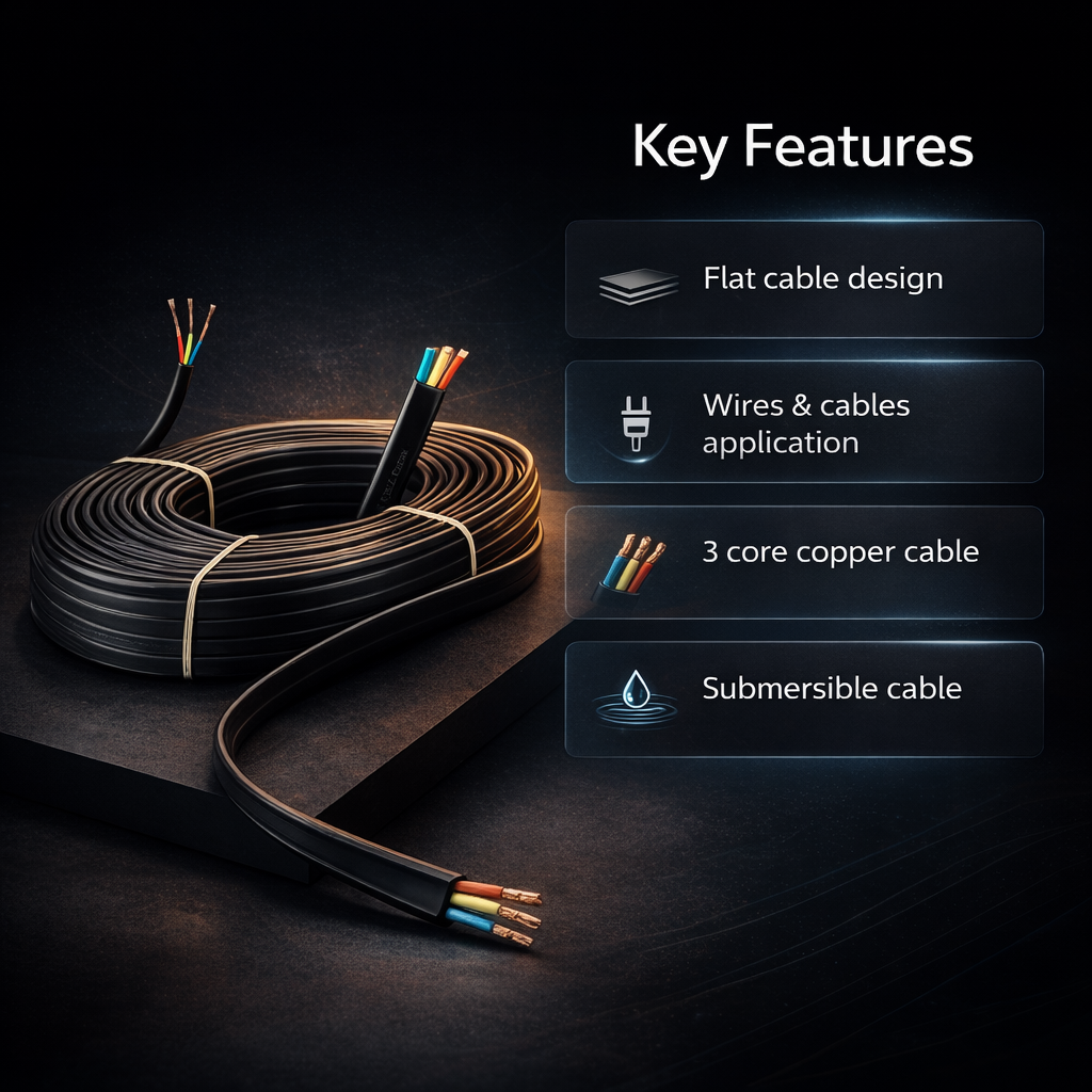 Damor 50m 2.5 Sqmm 3 Core Copper Submersible Flat Cable 3