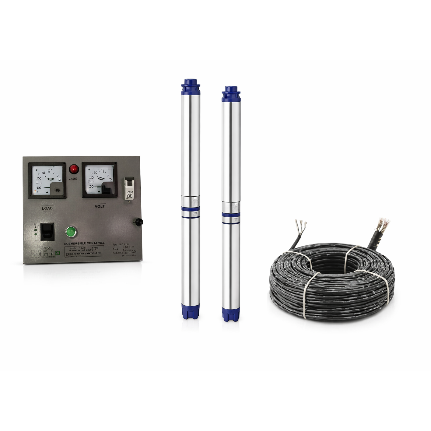 GANPATI JINDAL 1.5HP 12 Stage Single Phase Pure Copper Water Filled Borewell Submersible Pump with Control Panel & 50m Submersible Cable  12 Months Warranty 5