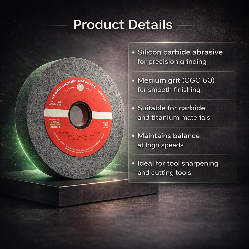 H9 Carborundum/CUMI 8-Inch Green Silicon Carbite Grinding Wheel - 200x25x31.75 mm CGC 60 for carbite (Cumi-CGC-60-200x25x31-fine-1pc) 5