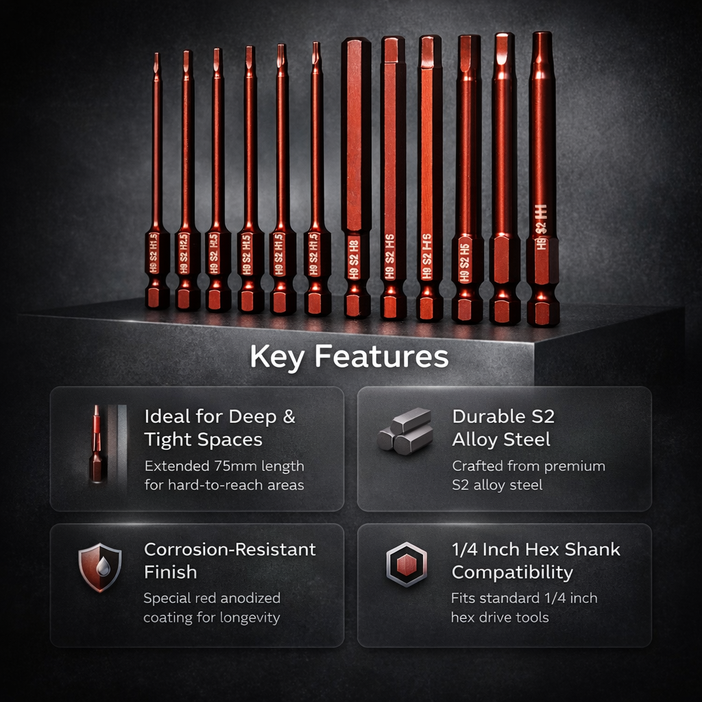 H9 11-PCS Impact Security Torx Bit Set – Magnetic Tamper Resistant Star 6-Point Screwdriver Bits (11-Trox-S-hole-Bit) 3
