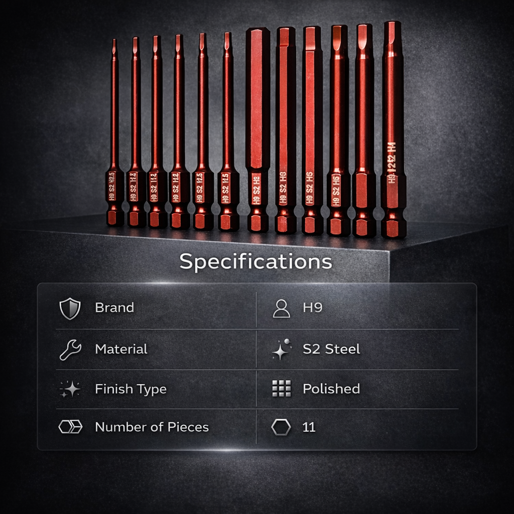 H9 11-PCS Impact Security Torx Bit Set – Magnetic Tamper Resistant Star 6-Point Screwdriver Bits (11-Trox-S-hole-Bit) 4