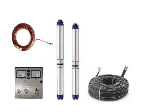 GANPATI JINDAL 2HP 15 Stage Single Phase Pure Copper Oil Filled Submersible Pump Set for Borewell with Control Panel, 60 m Safety Wire & 50 m Submersible Cable 2