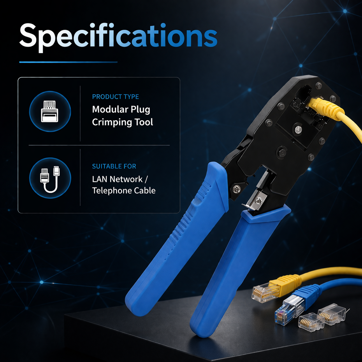 Hukums Multifunctional Modular Plug Crimping Tools For LAN Network/Telephone Cable 4