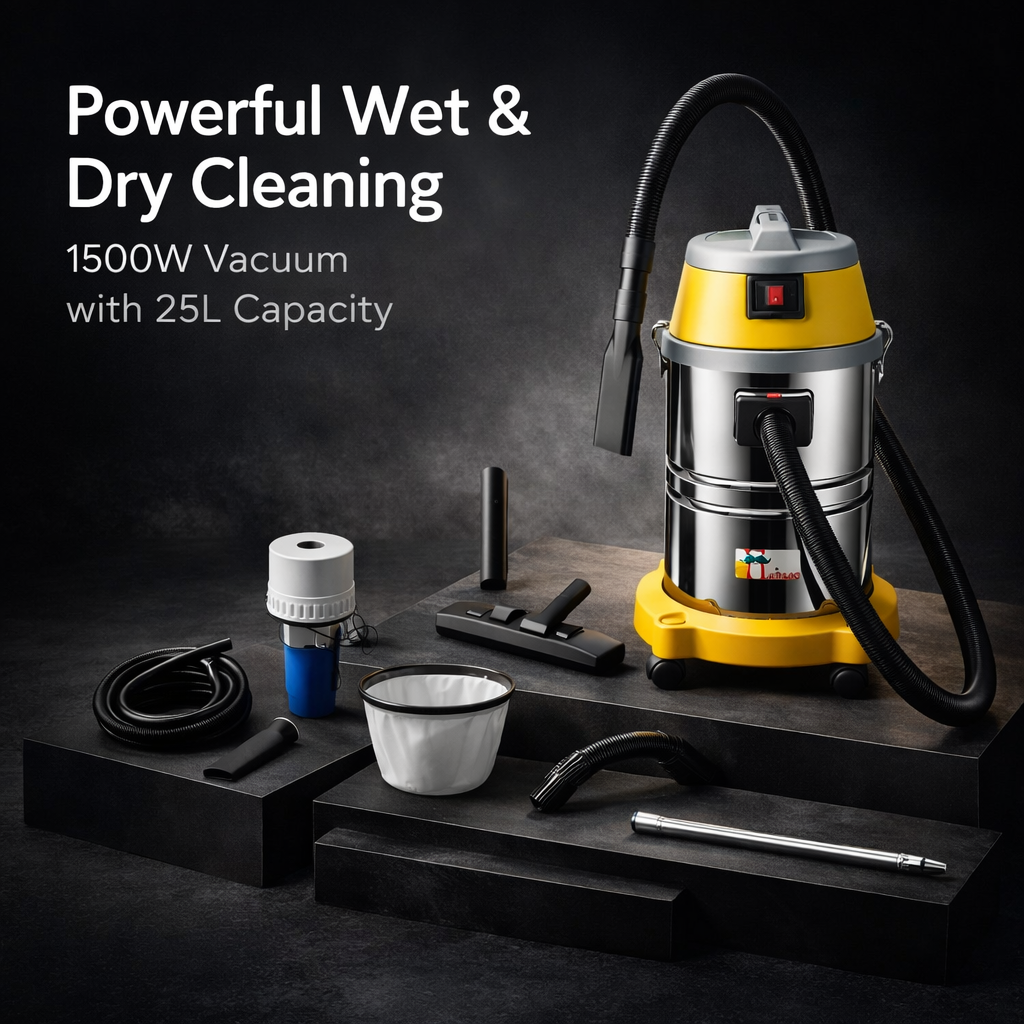 Hukums 25 L Wet and Dry Vacuum Cleaner with 1500 W Copper Winding Motor 2