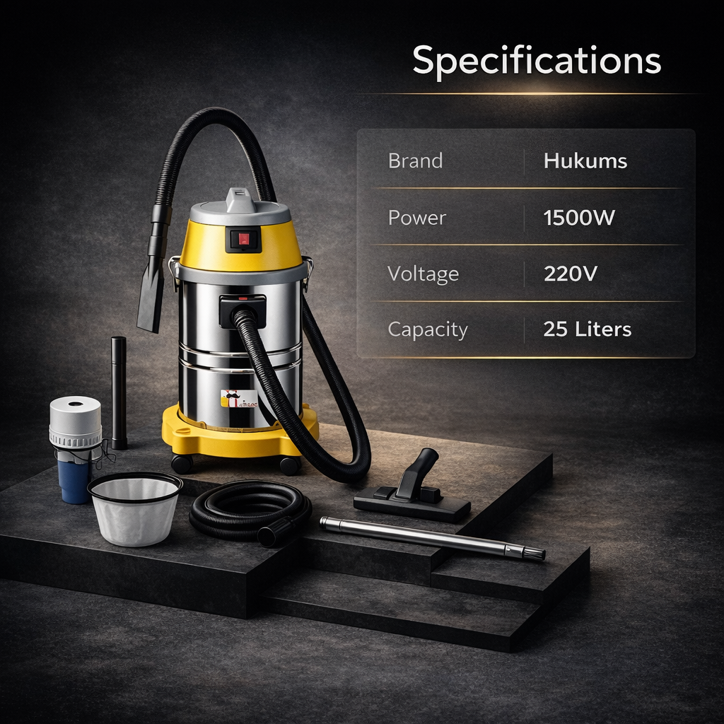 Hukums 25 L Wet and Dry Vacuum Cleaner with 1500 W Copper Winding Motor 4