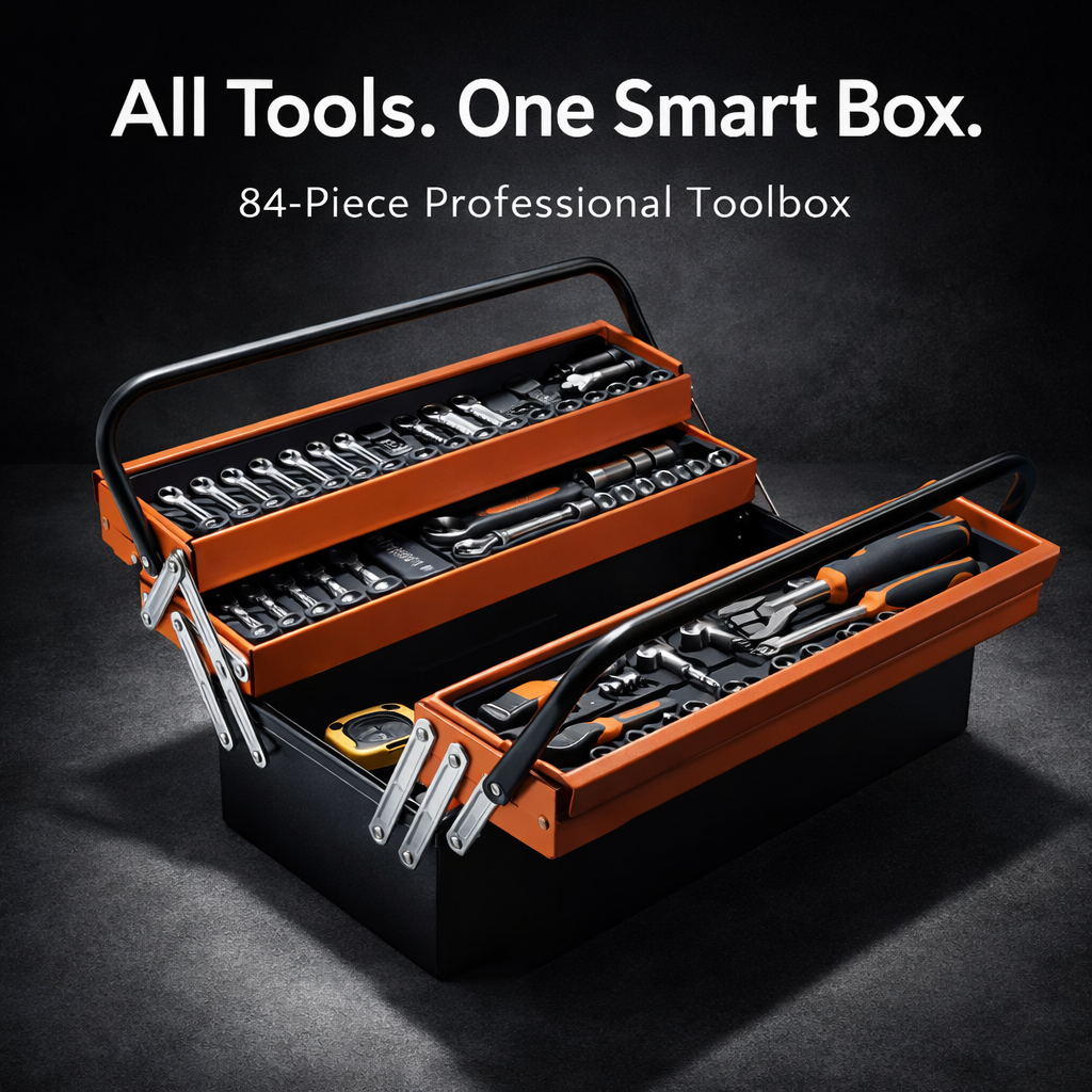 Hukums Cantilever Metal Tools Box With 84 Pcs Tools Set 2