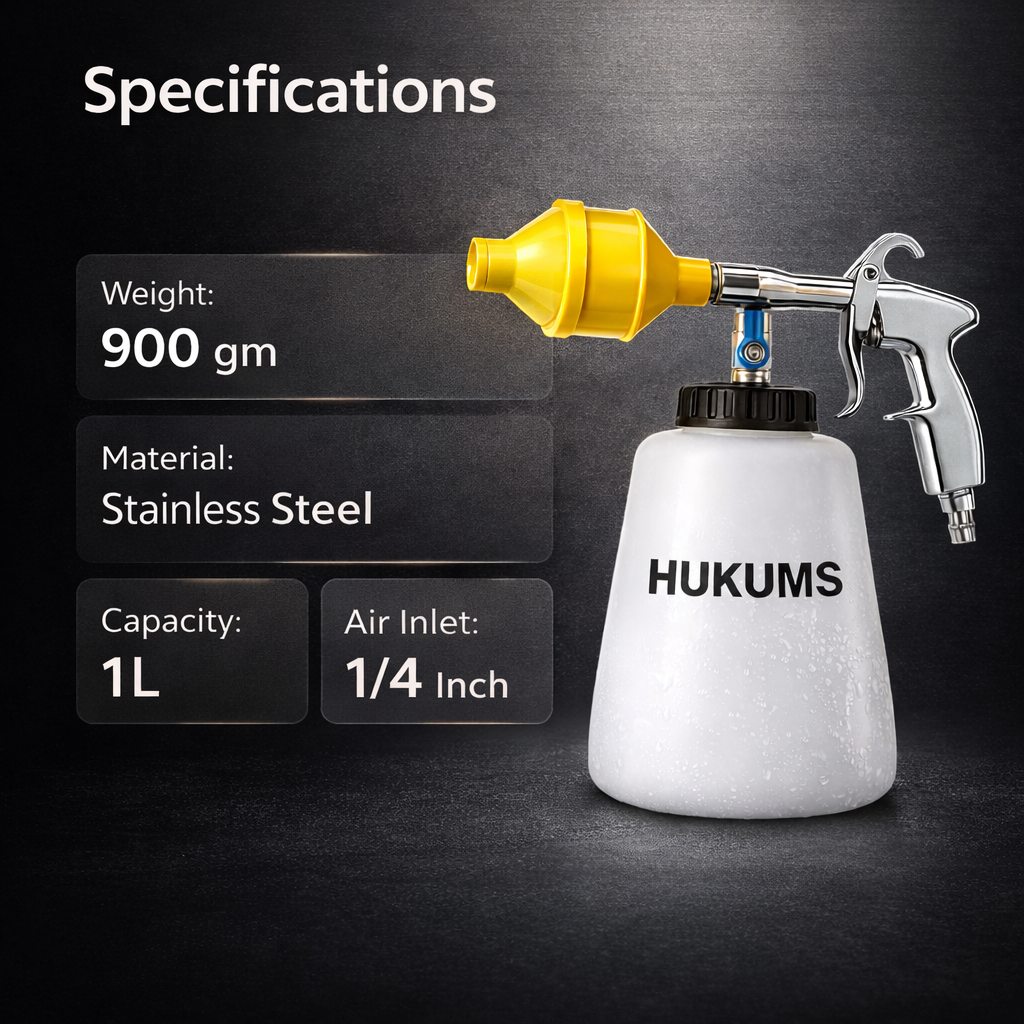 Hukums 1/2 Inch Air Foam Gun with 1L Cup Capacity| For Washing car & bikes   4