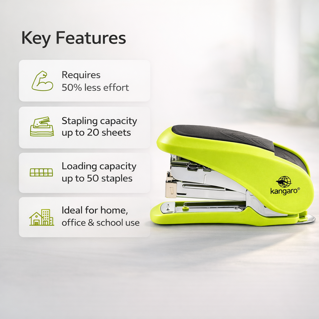 Kangaro LE 10/Y Stapler| for offices, schools, and home( LE 10/Y) 3