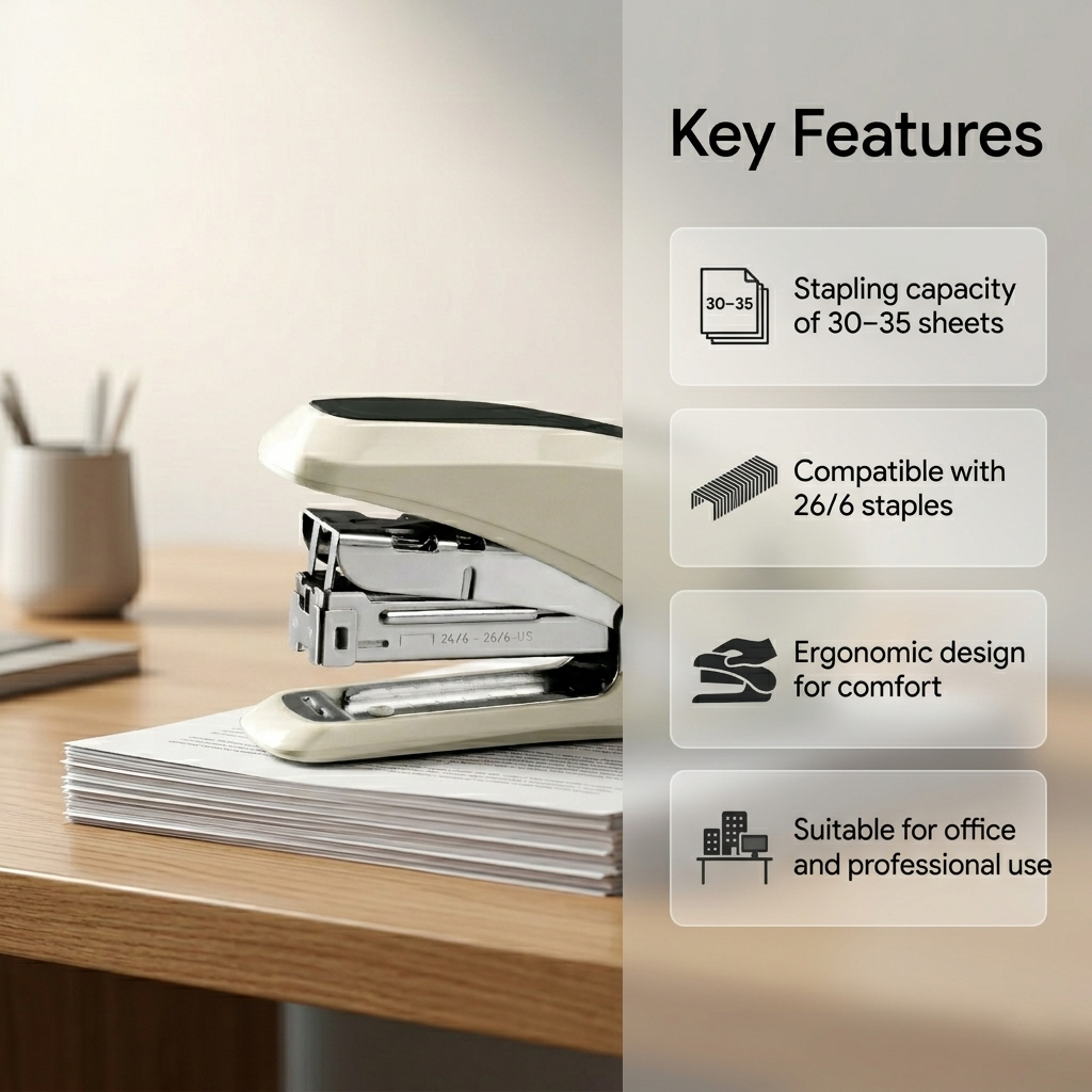 Kangaro LE 35 Y Stapler| for offices, schools, colleges, homes,  3