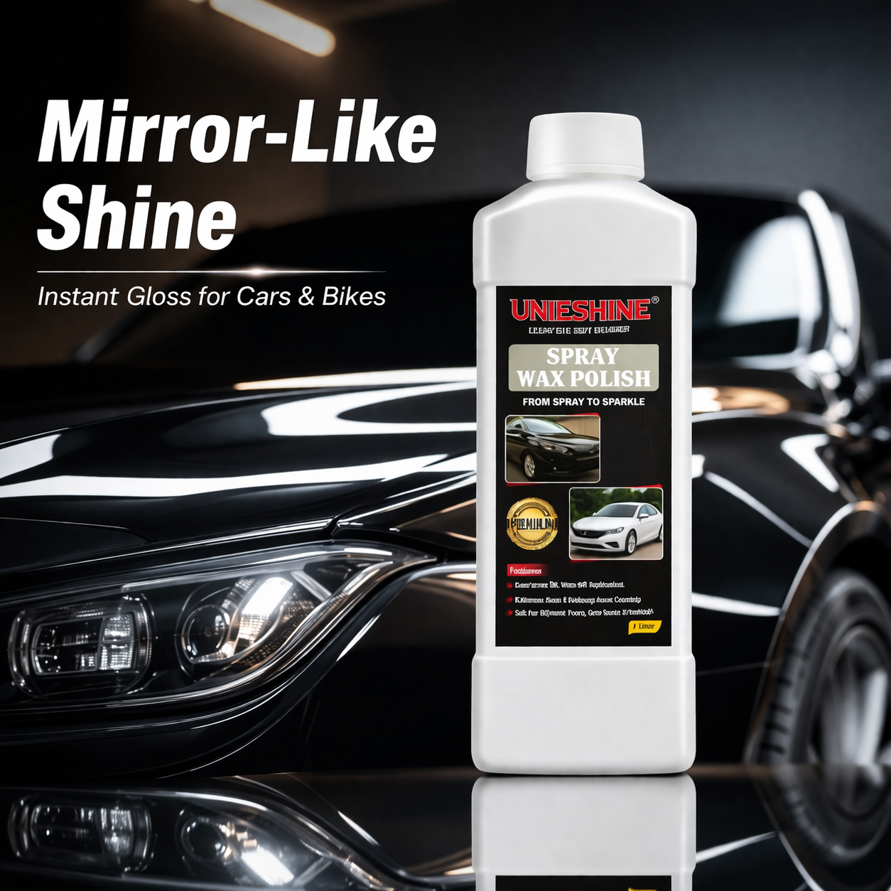 Premium Liquid Wax Polish Spray for Car & Bike (1000ml) | Instant Car Polish Shine Spray (1L SPRAY WAX) 2