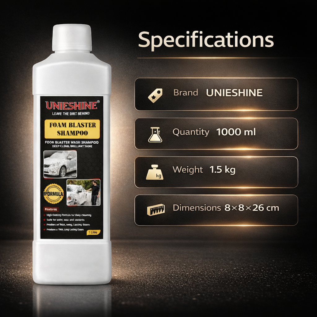 UNIESHINE Tyre Dresser & Polish 1000 ml | Deep Black Gloss for Tyres | UV Protection | Restores Faded Rubber Surfaces | Long-Lasting, Non-Greasy Shine 4