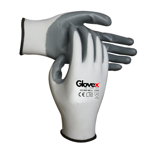 GX-1001-NC White Grey Nitrile Coated Gloves(Pack of 600 pairs) 2