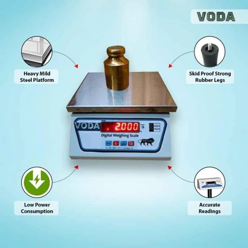 Voda 30kg Metal Counter Weighing Scale with 1 Year Warranty Platform Size: 185x225 mm(Counter Weighing Scale) 2