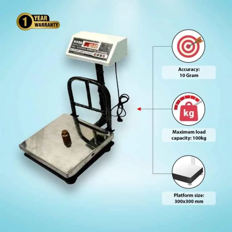 Voda 100kg Heavy Duty Weighing Scale with 1 Year Warranty VSP-100 Platform Size: 300x300 mm(VSP-100) 4