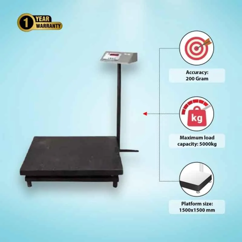 Voda 5000kg Digital Weighing Scale with 1 Year Warranty Platform Size: 1500x1500 mm(Digital Weighing Scale) 3