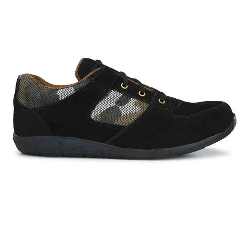 ArmaDuro AD1005 Suede Leather Steel Toe Black Work Safety Shoes, Size: 6 4