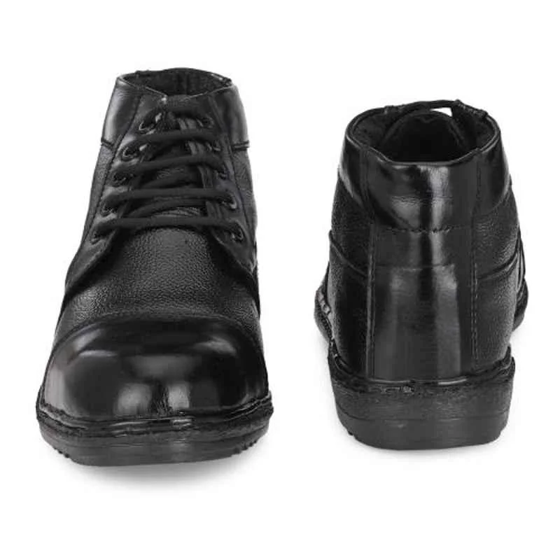 ArmaDuro AD1008 Leather Steel Toe Black Work Safety Shoes, Size: 6 4