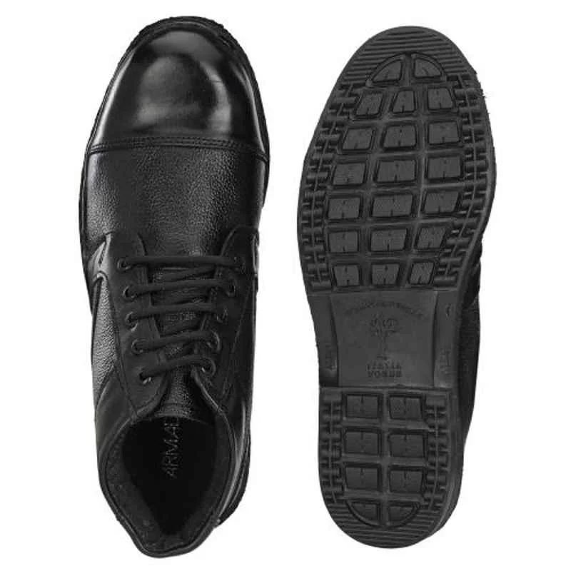 ArmaDuro AD1008 Leather Steel Toe Black Work Safety Shoes, Size: 6 5