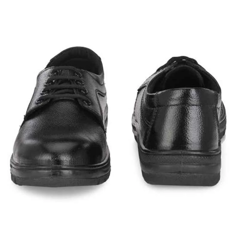 ArmaDuro AD1009 Leather Steel Toe Black Work Safety Shoes, Size: 6 4
