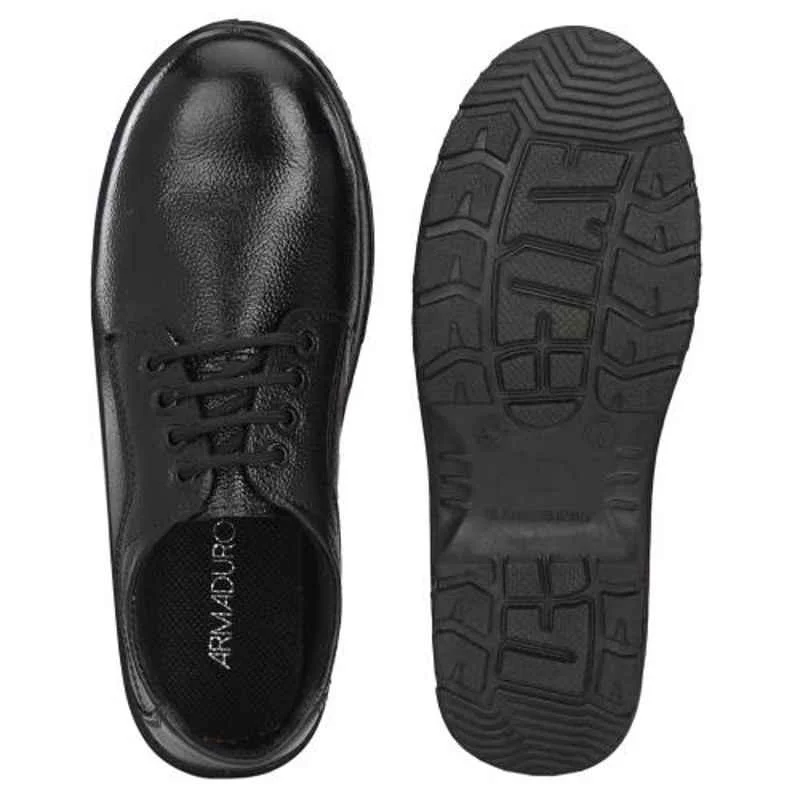 ArmaDuro AD1009 Leather Steel Toe Black Work Safety Shoes, Size: 6 5