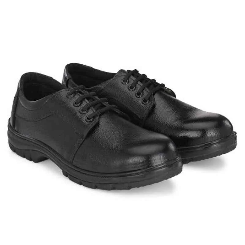 ArmaDuro AD1009 Leather Steel Toe Black Work Safety Shoes, Size: 8 3
