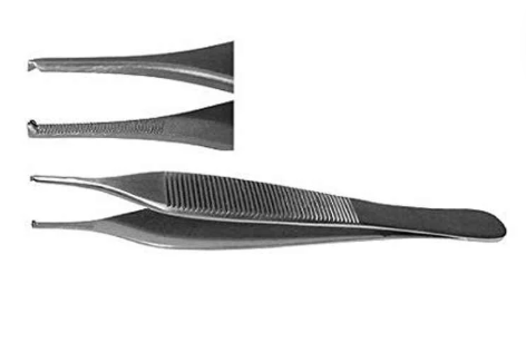 Forgesy 5 inch Stainless Steel Adson Dissecting Toothed & Non Toothed Forceps, X34 (Pack of 2)(X34) 2