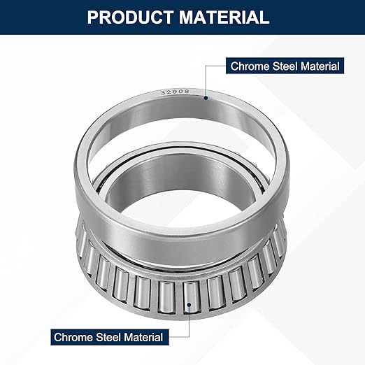 HUMSER EV 32908 tapered roller bearing made of chrome steel for EVs, automotive wheel hubs, and industrial machinery applications. 2