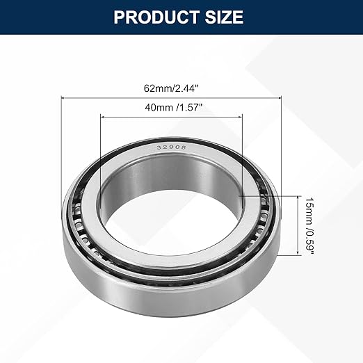 HUMSER EV 32908 tapered roller bearing made of chrome steel for EVs, automotive wheel hubs, and industrial machinery applications. 3