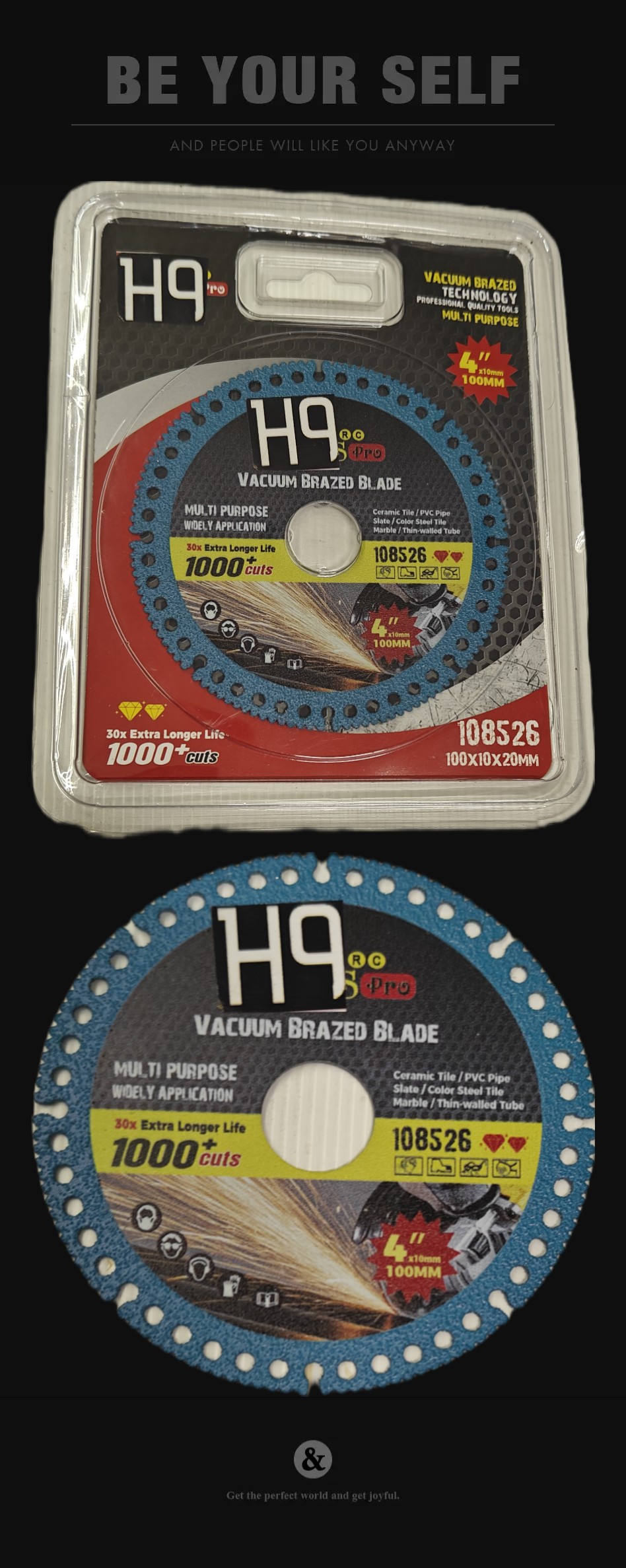 H9 100mm Multi-Purpose Angle Grinder Cutter Disc | 4" Diamond Blade | Cutting Wheel (H9-multipurpose-marbleblade-110mm-1pc) 2