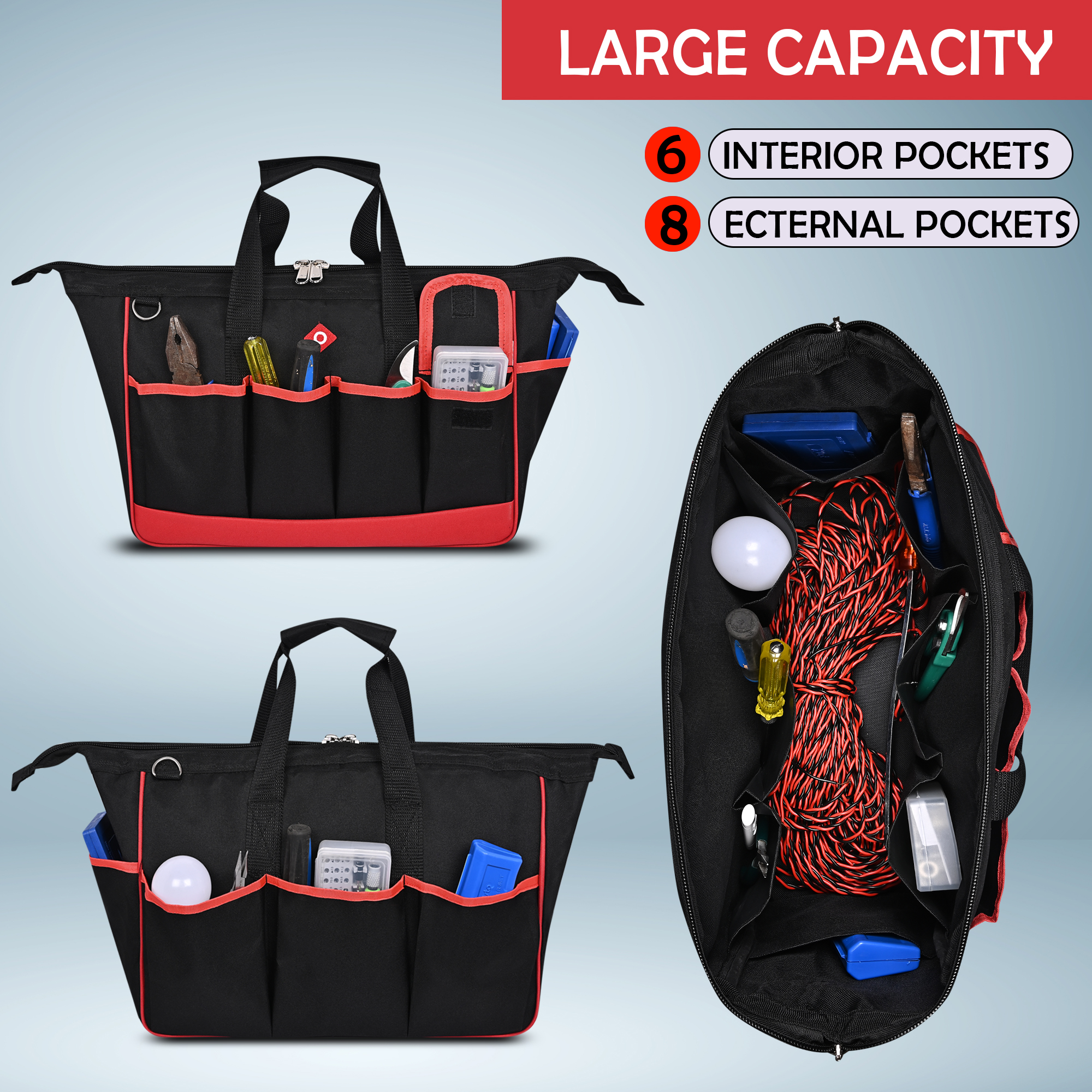 PAHAL 16 Inch Heavy Duty Tool Bag Waterproof Black(PITBAG02) 3