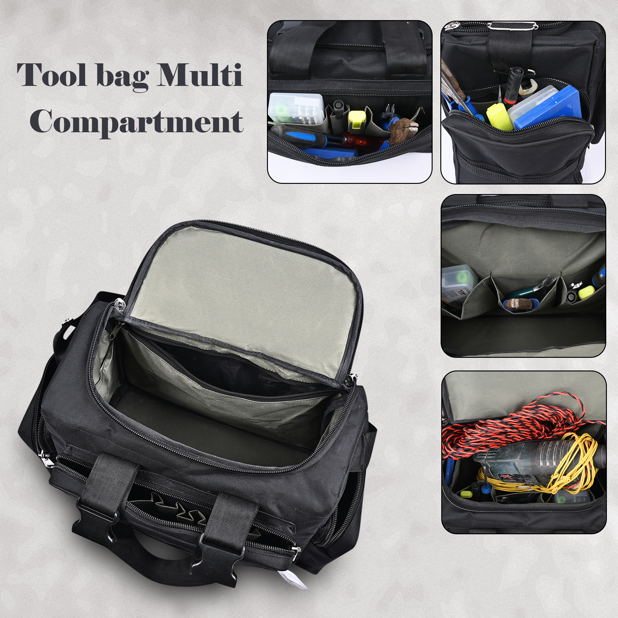 PAHAL 18 Inch Waterproof Tool Bag (Black, Large)(PITBAG03) 4