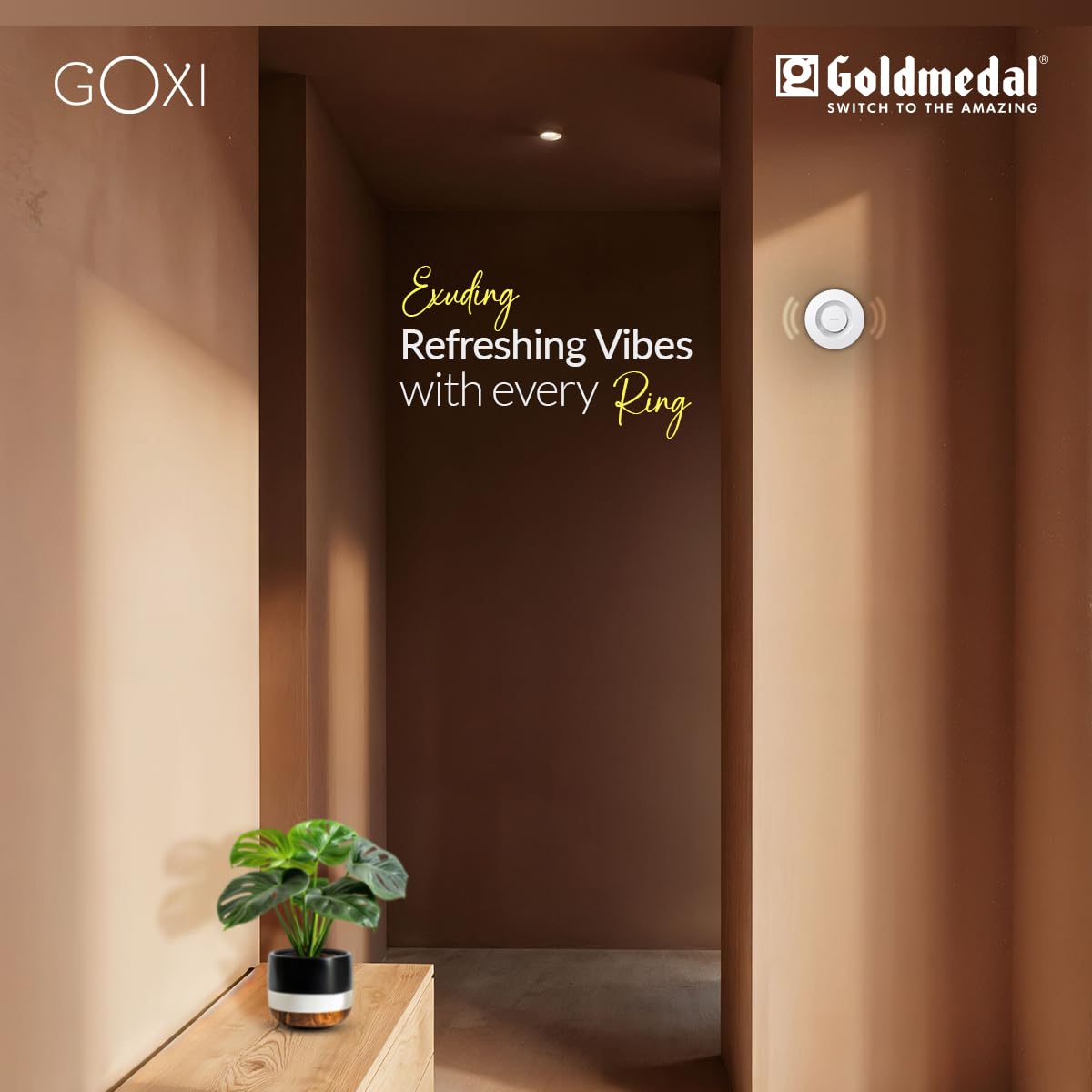 Goldmedal G-Oxi Door Bell | Calling Bell for Home | Wired Electric Door Chime for Office | Sleek White Design | With LED Flash Light |-(Pack of 1) 3