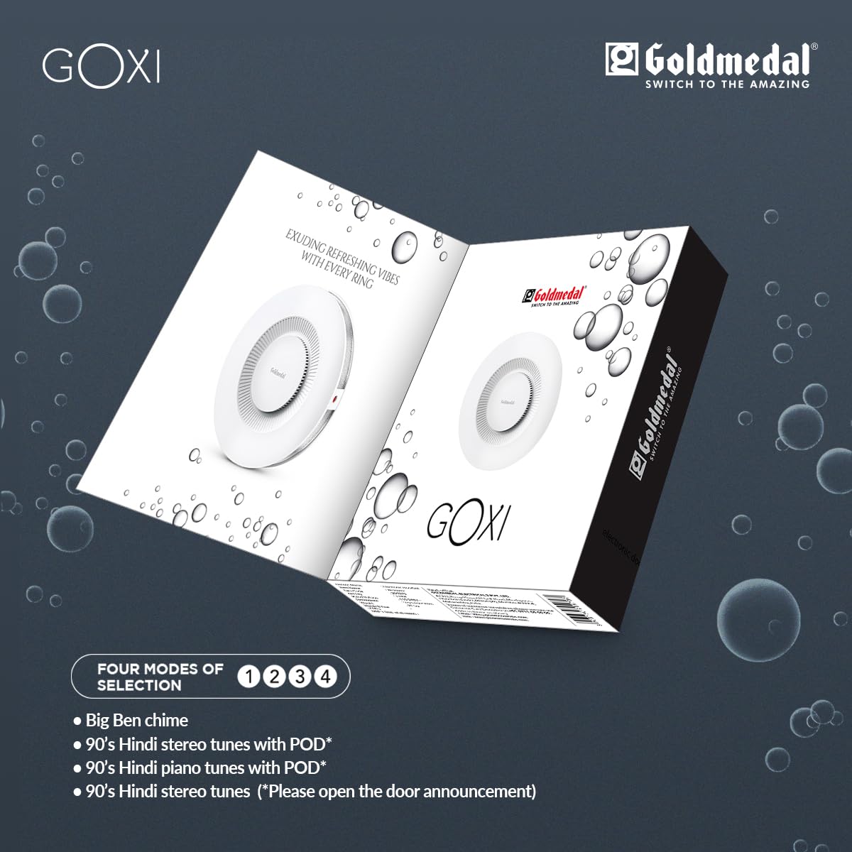 Goldmedal G-Oxi Door Bell | Calling Bell for Home | Wired Electric Door Chime for Office | Sleek White Design | With LED Flash Light |-(Pack of 1) 4