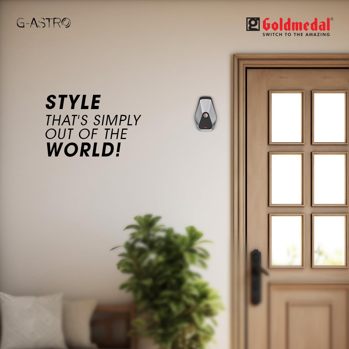 Goldmedal G-Astro Door Bell | Calling Bell For Home | Wired Electronic Door Bell for Office,School | Sleek Design | With Flashing Light | Polyphonic Tunes |-(Pack of 1) 3