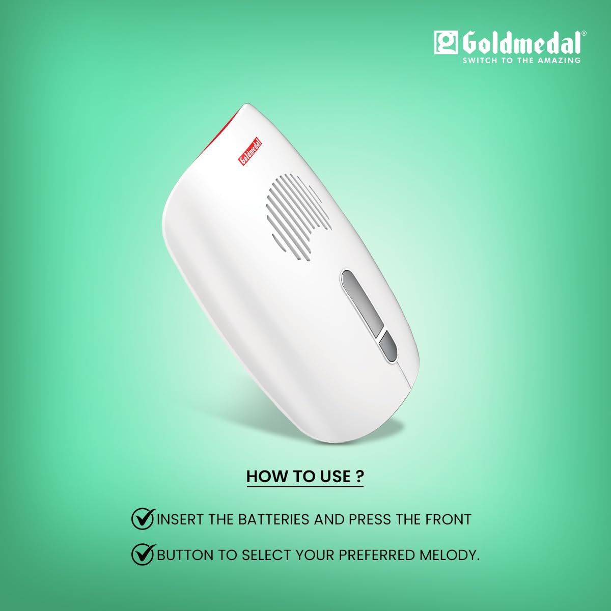 Goldmedal Welcome Door Bell for Home | Wired Electronic Door Bell | Calling bell for office | With LED Light | High Quality Sound | White (Pack Of 1) 3