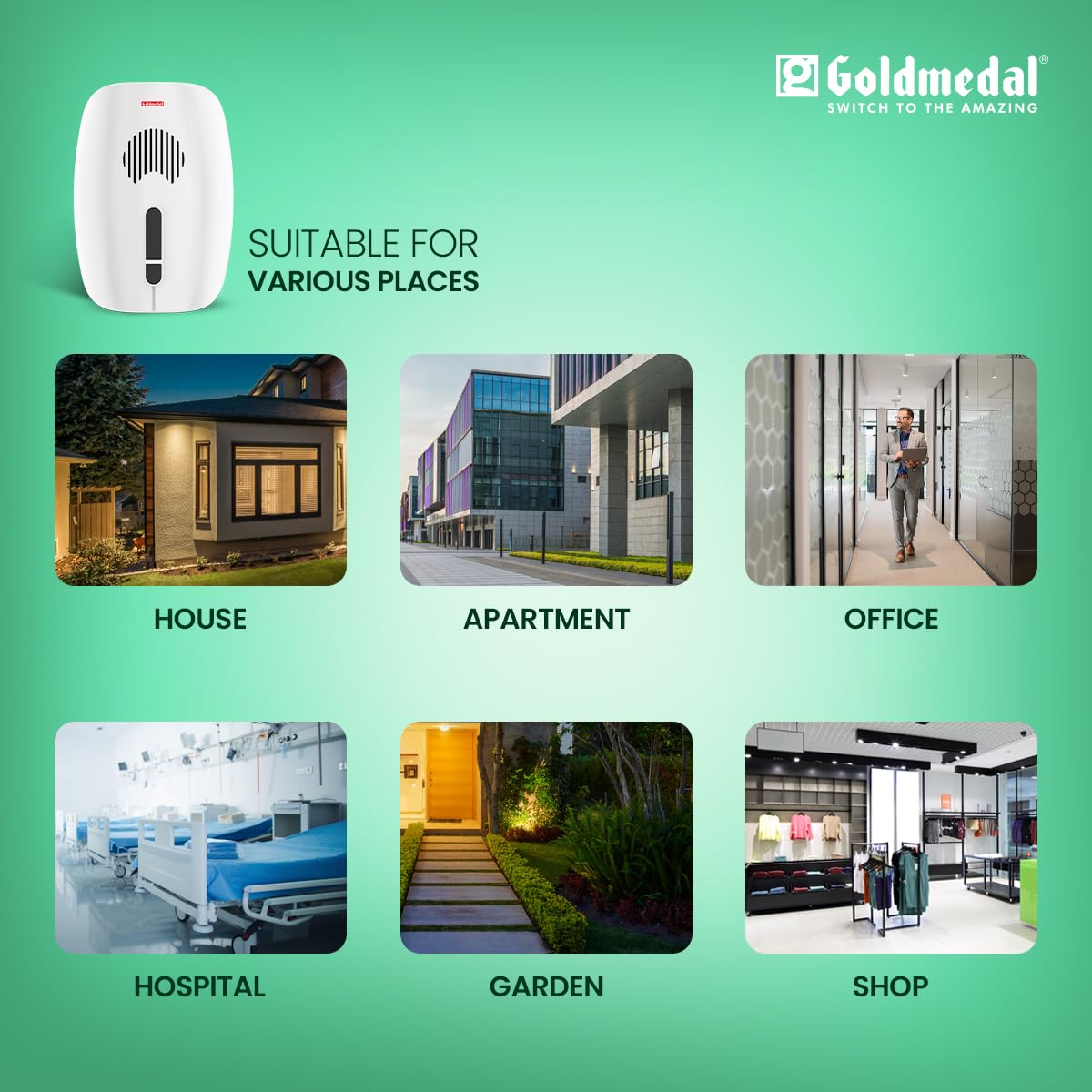 Goldmedal Welcome Door Bell for Home | Wired Electronic Door Bell | Calling bell for office | With LED Light | High Quality Sound | White (Pack Of 1) 5