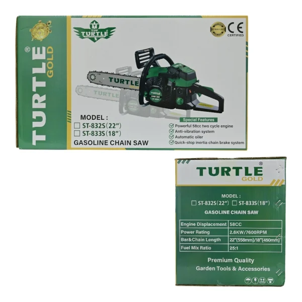 Turtle Gold ST-833S Petrol Chain Saw (18″, 2.6KW, 58cc, 450mm)( ST-833S ) 5