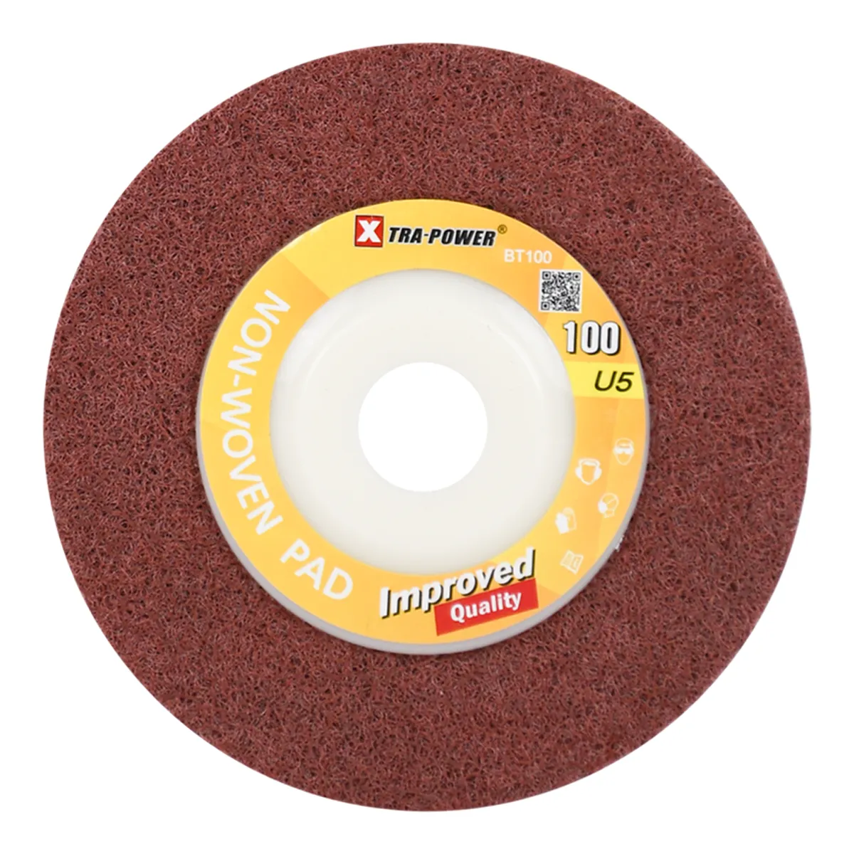 XTRA POWER NON-WOVEN PAD FOR STEEL & METAL 100 mm Diameter, 14mm Thickness Pack of 10(XP-NW-4"-10pcs) 4