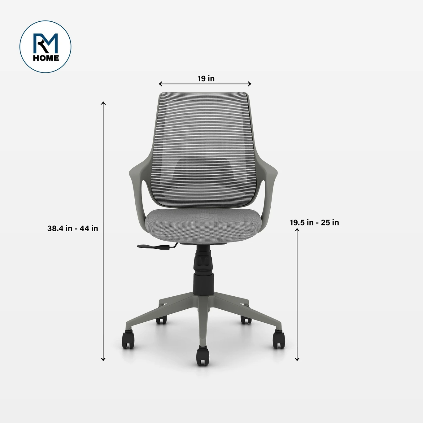 RM HOME Hamza Fabric ORM HOME Hamza Fabric Office Arm Chair (Grey, Optional Installation Available)ffice Arm Chair (Orange, Optional Installation Available)(Hamza IR4) 3