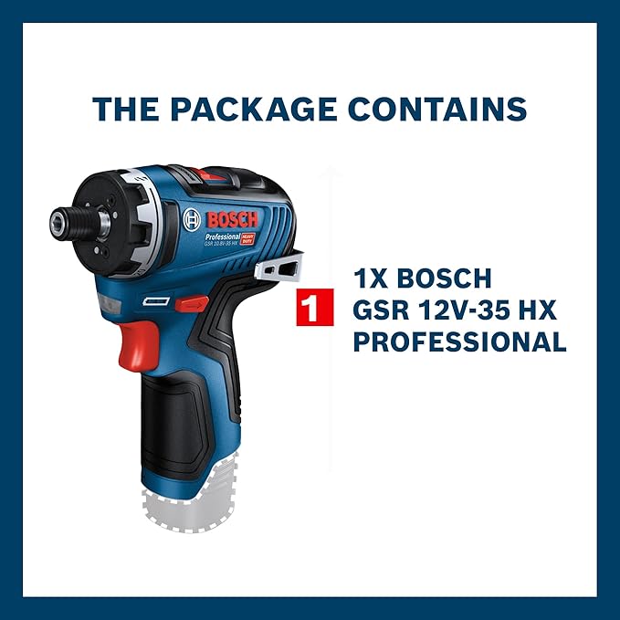 Bosch GSR 12V-35 HX Heavy Duty Cordless Screwdriver, Brushless Motor, Metal Gear,  1/4" bit, 0.5 Kg.(GSR 12V-35 HX) 2